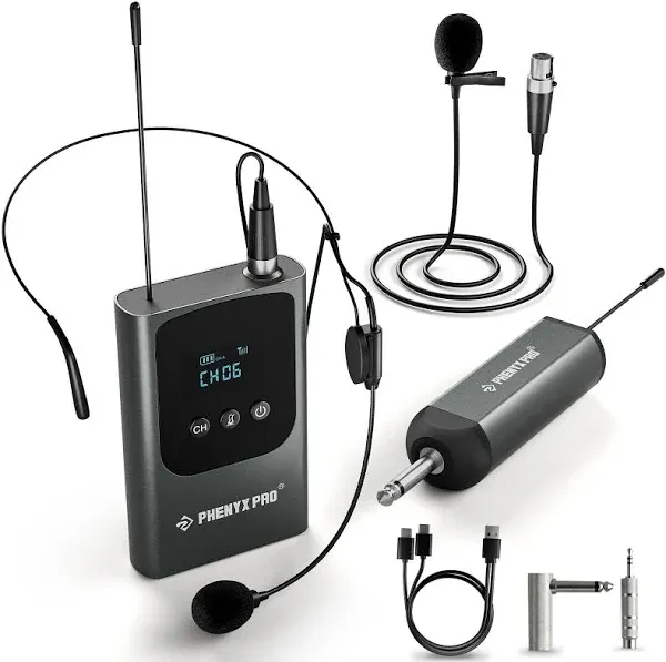 Single Digital Wireless Microphone System, w/Mini Receiver, Bodypack Transmitter