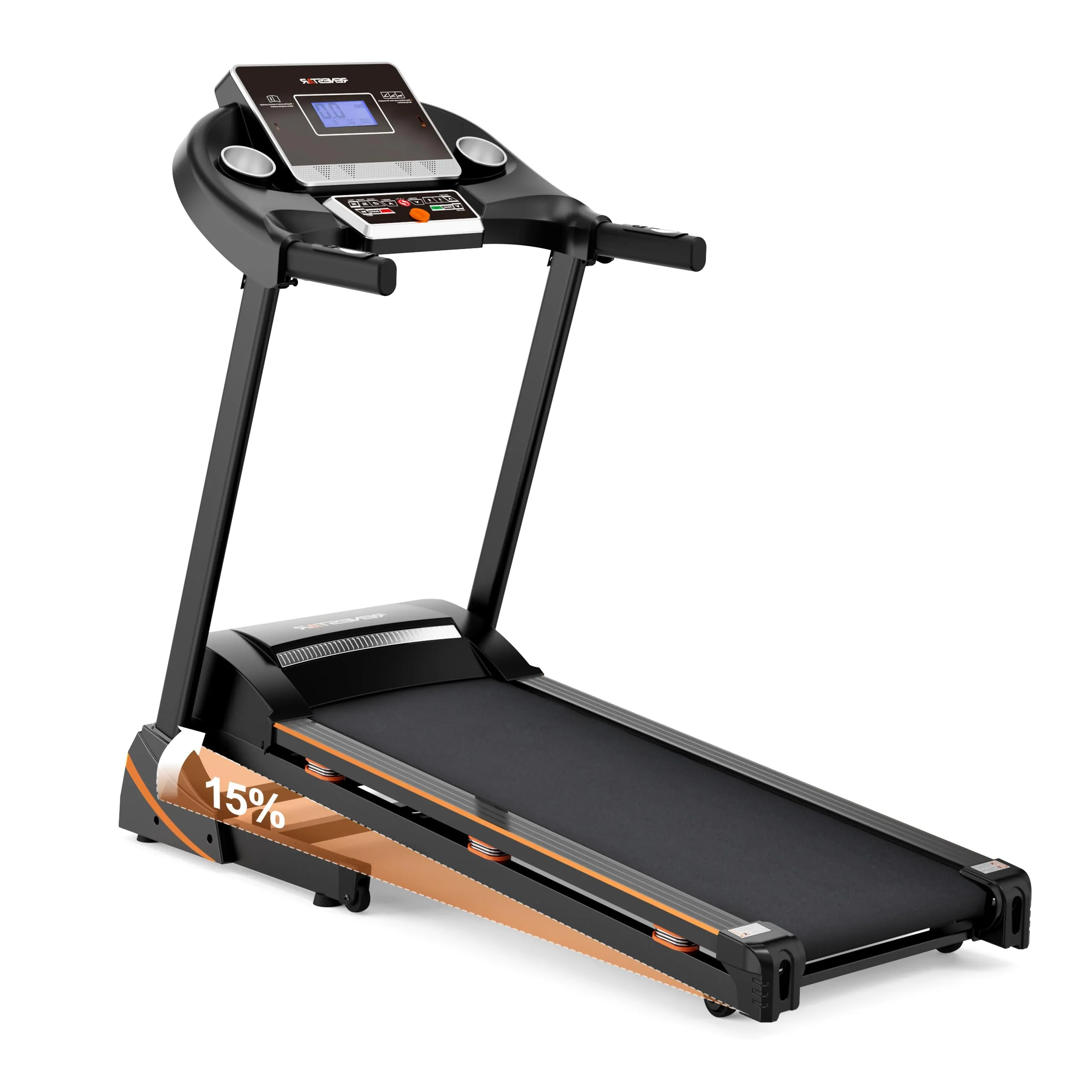 Treadmills for Home, Treadmill with 0-15% Auto Incline, 3HP Folding Treadmill for Running Walking with 280LBS Weight Capacity, Incline Treadmill Equipped with Bluetooth & Pulse Monitor