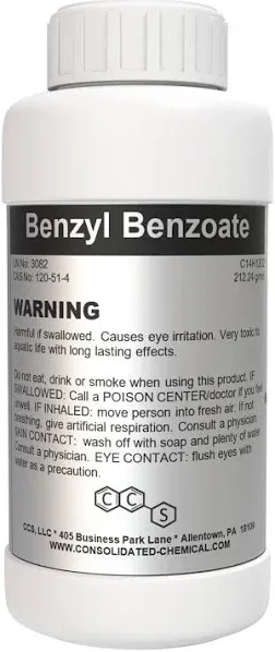 Benzyl Benzoate, High Purity, 1000ml (32oz) Fragrance Cosmetics, Hair &amp; Scalp