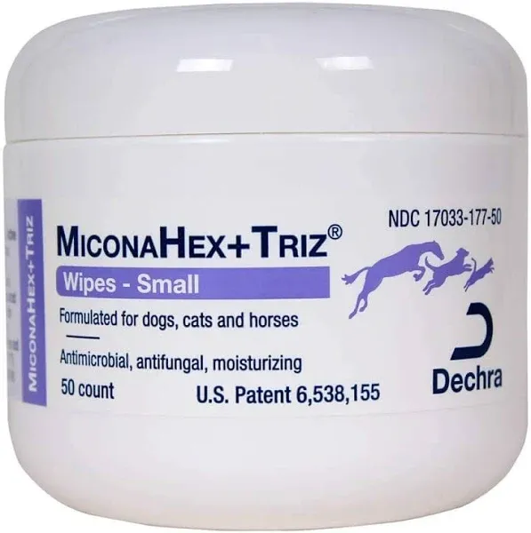 Dechra MiconaHex + Triz Wipes For Dogs, Cats &amp; Horses (50ct)