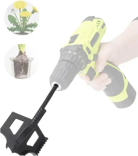 4-in-1 Cultivator Soil Tiller- Weed Remover -Soil Digger and Soil Loosener for Gardening Bed and Plant Box,Bulb Planter Auger for 3/8" Hex Drive Drill