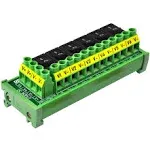 DIN Rail Mount 6 Channel Rocker Switch DC Power Distribution Strip Module