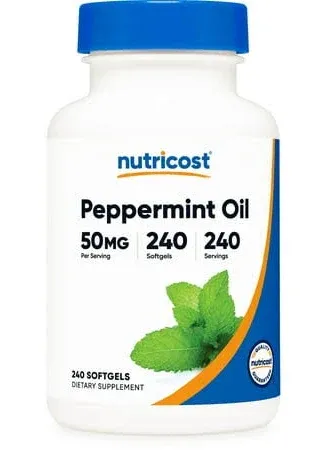 Nutricost Peppermint Oil Softgels (240 SFG) (50 MG) - Gluten Free, Third Party Tested and GMO Free