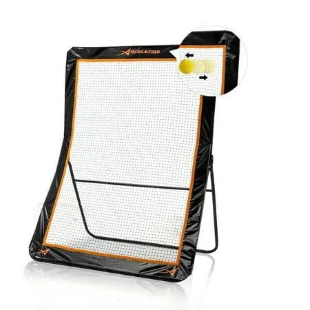 ACELETIQS Lacrosse Rebounder for Backyard 5x7 Feet Baseball Rebounder Volleyball Rebounder - Lacrosse Ball Pitchback, Throwback, Bounce Back Training Wall [Carry Bag Included]