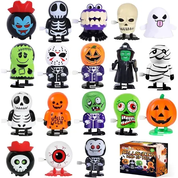 Max Fun 18pcs Halloween Wind Up Toys Assortments for Kids Halloween Party Favors Treat Bag Stuffers Goody Bag Filler Halloween Treats Prizes (Halloween)