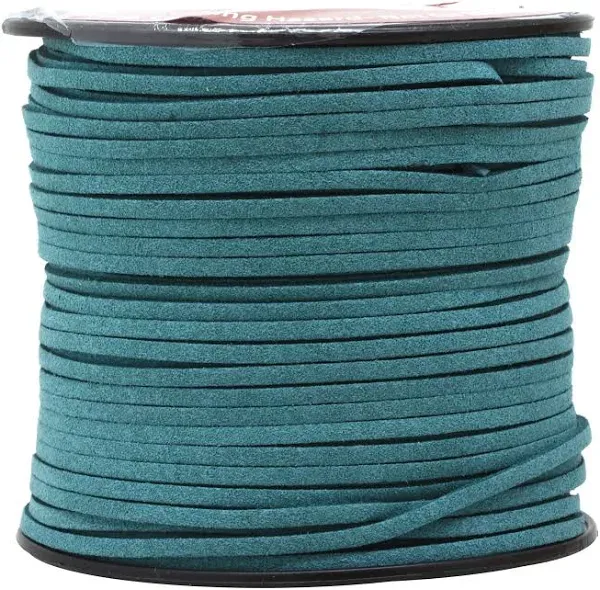 Mandala Crafts 2.65mm Faux Suede Cord - Flat Vegan Leather Cord for Jewelry Making Beading - Micro Fiber Leather String Cord Leather Lace for Leather Lacing Necklace Bracelet