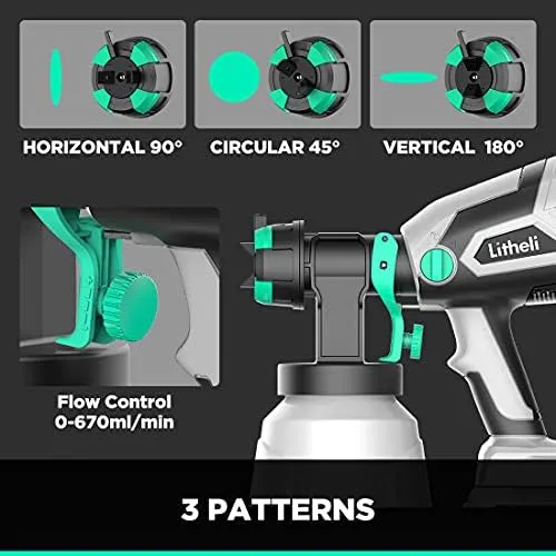 Effortless Painting with 20V Cordless HVLP Sprayer Gun - Max Performance Battery