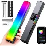 Neewer RGB1 Magnetic Handheld LED Light Stick Silver, 9.8" Wands, Base Models, Bi Color RGB, DC/Battery Power, 1, Internal, App Compatible, Weight