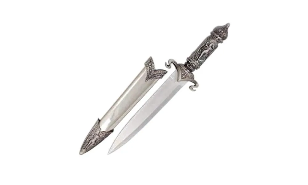 AzureGreen Novelty Athame Knife Flowing Goddess Beautiful Designed Hilt and Sheath Blade 13" Overall