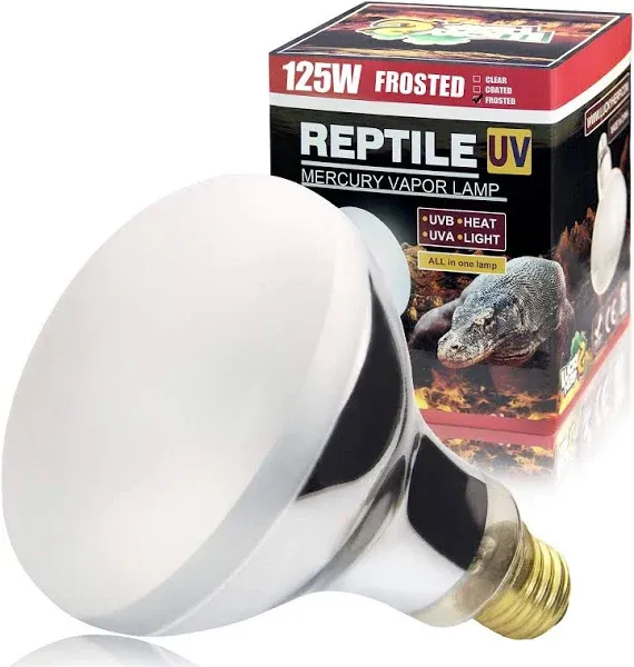 LUCKY HERP Reptile UVA UVB Mercury Vapor Bulb Lamp,Screw Thread,160 Watt (Coated)