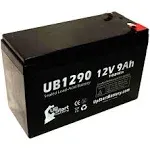 Replacement for APC Back-UPS 600 BN600 Battery - Replacement UB1290 Universal Sealed Lead Acid Battery (12V, 9Ah, 9000mAh, F1 Terminal, AGM, SLA) - Includes Two F1 to F2 Terminal Adapters