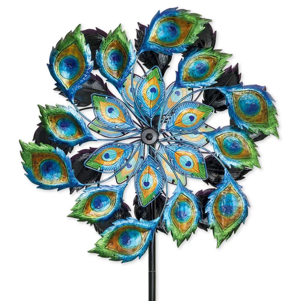 Bits and Pieces Solar Peacock Wind Spinner