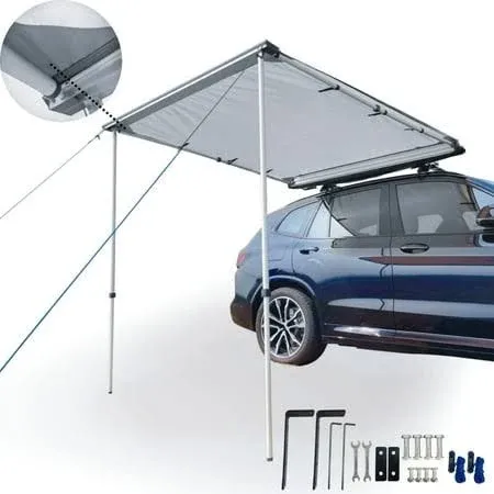 Car Overlanding Awning Pull-Out Vehicle Shades, Waterproof Roof Rack Truck Side 