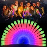 Light Up Glow Sticks Bulk, LED Foam Sticks in The Dark with 3 Modes Flashing ...