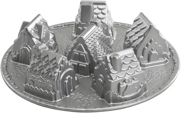 NEW Nordic Ware Cozy Village Heavy Cast Alum 81948 Cake Pan Gingerbread Houses 