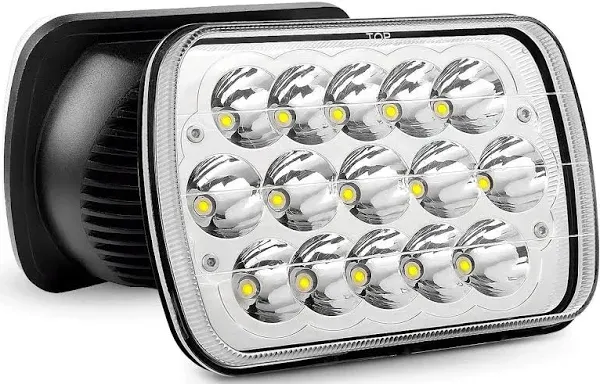 Nilight 4x6 Inch LED Headlights 60W DOT Approved Hi/Lo Sealed Beam Rectangular Headlight Replacement H4651 H4652 H4656 H4666 H6545 Compatible with Kenworth Peterbil Ford Freightliner(Silver, 4PCS)