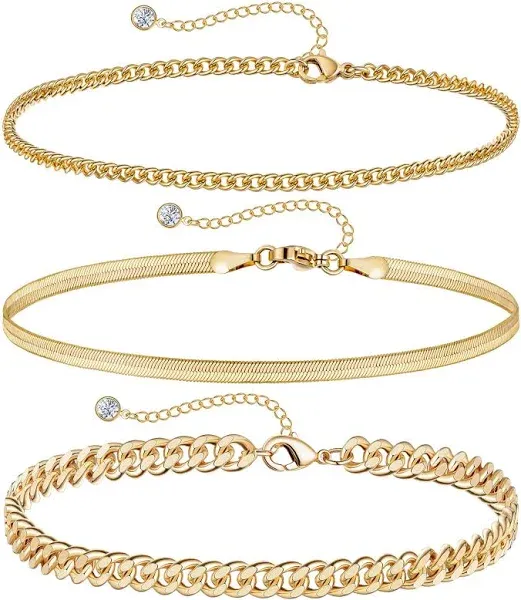 14K Gold Plated Waterproof Ankle Bracelets