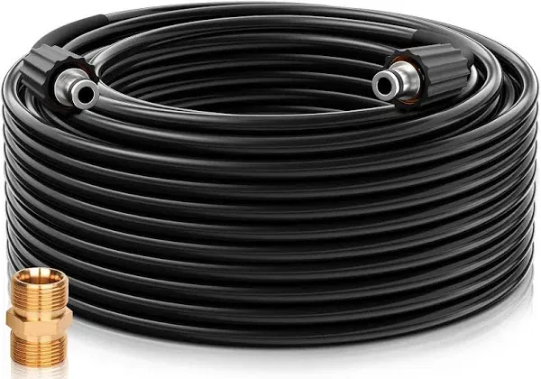 50FT Pressure Washer Hose, Kink Resistant Heavy Duty Power Washer Extension Replacement Hose with M22 Brass Fitting Powe for Most Brand Power Washer, 3200 PSI ﻿