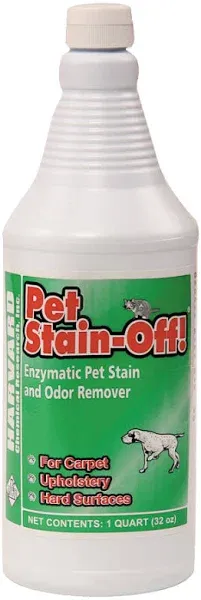 Bio Enzymatic pet Stain & Odor Remover in 32 oz Bottle, White Liquid with Bubble Gum Fragrance.