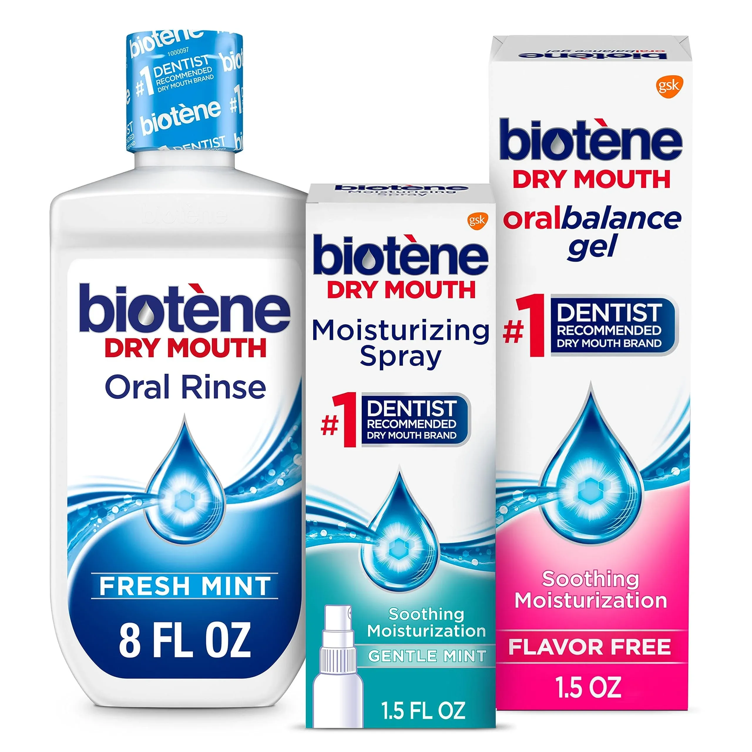 BIOTENE Dry Mouth Management Oral Rinse, Dry Mouth Spray and Moisturizing Gel