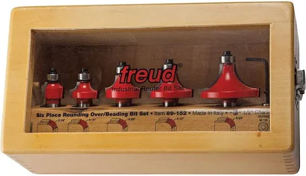 Freud Tools 5 Piece Round Over/Beading Bit Set (1/2" Shank)