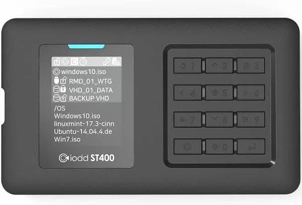 IODD ST400 2.5 inch Enclosure / USB-C / Bootable Virtual ODD&amp;HDD / AES256 Enc...