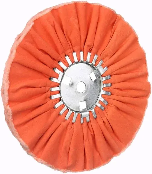 FANXIANG 8" Orange Airway Buffing Wheel,5/8'' Arbor Hole,16 Plys/Medium Polishing for Angle Grinder,2PCS