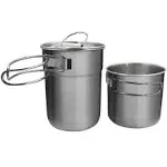 2Pcs 4Pcs Foldable Camping Cups and Mugs Pot 304-Food-Grade Stainless Steel Outdoor-cookware-Set with Vented lid