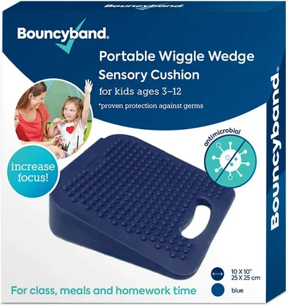 Bouncyband Antimicrobial Wiggle Wedge Sensory Cushion, 10" Square