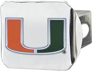 Miami Hurricanes 3D Color Emblem on Chrome Hitch Cover