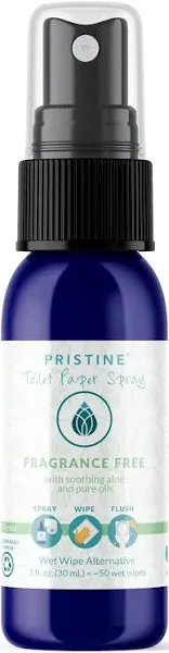 PRISTINE Toilet Paper Spray - As Seen on Shark Tank, More Natural Personal Cleansing Wipes & Flushable Wet Wipes Alternative, Spray Toilet Paper to Create Flushable Wipe, Coconut Amber, 4 fl oz