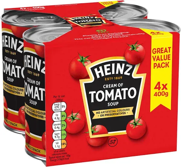 Heinz Cream of Tomato Soup, 6 x 400g