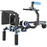 Neewer Shoulder Rig Kit for DSLR Cameras and Camcorders, Movie Video Film Making System with Matte Box, Follow Focus, C-Shaped Bracket, 15mm Rods,