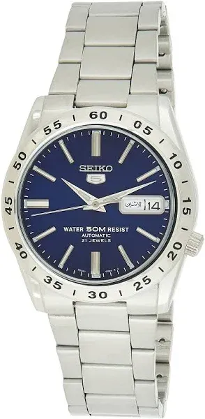 Seiko Men's 5 Stainless Steel Blue Dial Watch