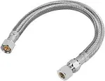 16 Inch Flexible Faucet Connector Supply Line, Stainless Steel Braided Hose, 3/8