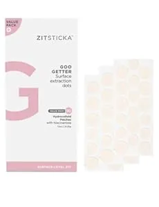 ZitSticka Hydrocolloid (Value Pack 90 Patches) GOO GETTER Pimple Patches to Cover Zits & Blemishes. Acne Treatment or Healing Acne Dots, Exfoliating & Moisturizing Skin. Zit Patch and Pimple Stickers.