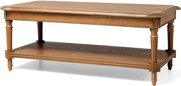 Maven Lane Pullman Rectangular Coffee Table, Antiqued Natural Finish (For Parts)