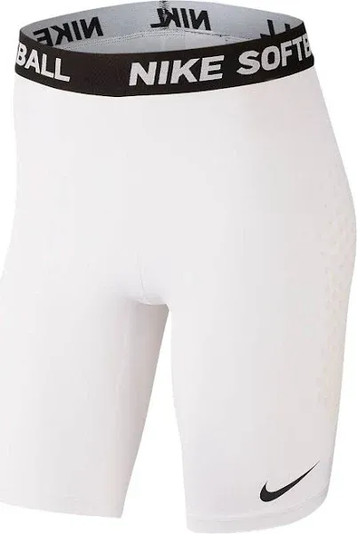 NWT NIKE Pro Softball Sliding Shorts White Women&#039;s L Compression AV6633-100