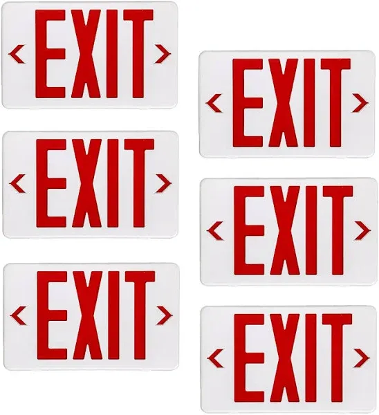 Red Exit Sign, LED Emergency Exit Light with Battery Backup, UL Listed, AC 12...