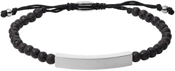 FOSSIL Mens Bracelet JF03247040 Stainless Steel Black Boule