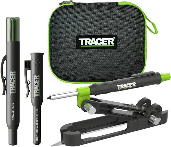 Tracer Pro Scribe Hand Tool, Deep Hole Pencil &amp; 6 Replacement Lead Holster,APST2