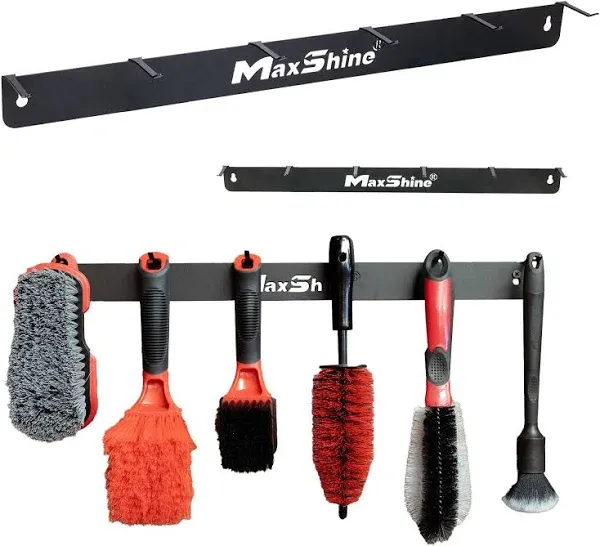 Maxshine Universal Detailing Brush Hanger - 6 Organizer Hooks, Lightweight Wall-Mounted Design for Auto Detailing Supplies, Ideal for Garage & Mobile Use, Easy to Install Car Care Organizer