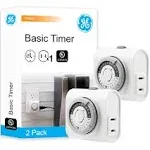 GE Indoor Plug-in 24-Hour Mechanical Timers (2-Pack)