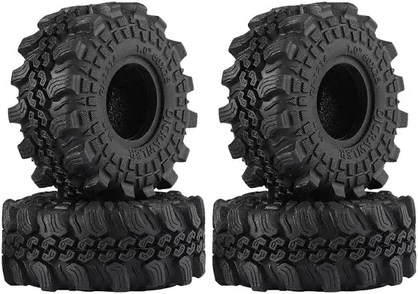 DJCRAWLER Super Soft Sticky 1.0 Wheel Tires Mud Tires 60 * 25mm for 1/18 1/24 RC Crawler Axial SCX24 FMS FCX24 Enduro24 Bronco Defender K10 RC Car