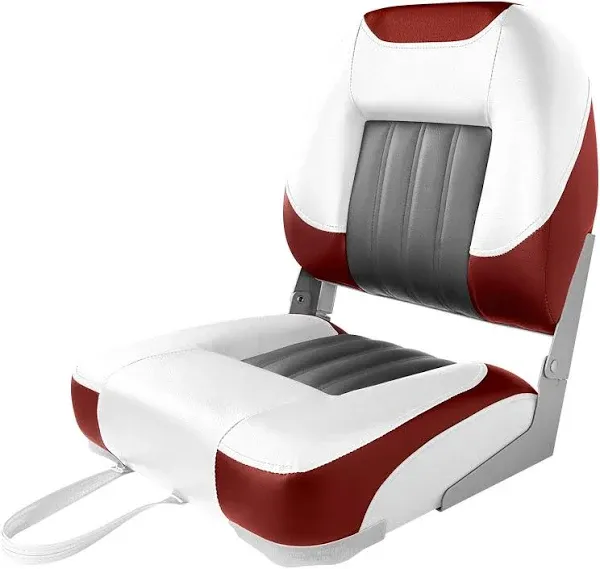 XGEAR Deluxe Low/High Back Boat Seat, Fold-Down Fishing Boat Seat