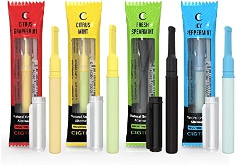 Cigtrus Smokeless Air Inhaler - Natural Smoking Alternative | Tobacco-Free, Nicotine-Free, & Non-Electric | Oral Fixation Relief - Quit Smoking Aid & Stop Vaping Aid | Variety Pack - 4 Flavors