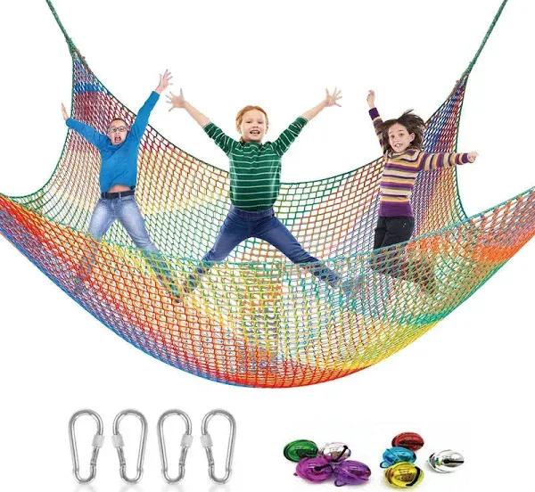 Playground Safety Net 6.5&#039; x 9.8&#039; Double Layers Climbing Cargo Net for Kids M...