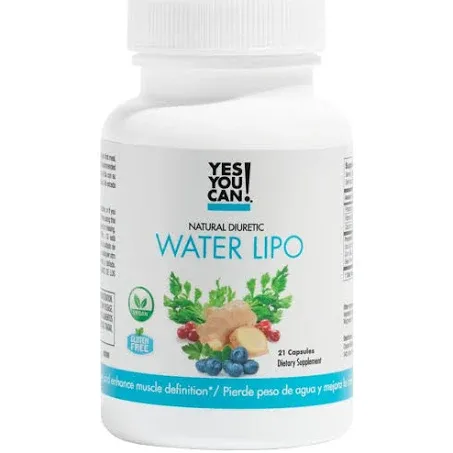 Yes You Can! Natural Water Lipo Pills - Diuretic Cleanse with Electrolytes & Vitamins - Helps with Water Retention - Gluten-Free, 21 Capsules Per Bottle