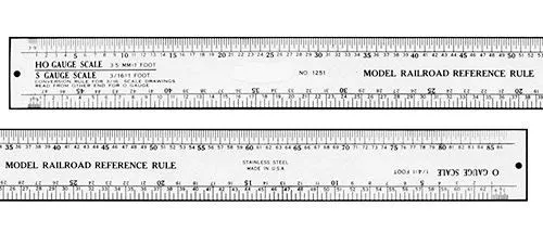 Mico-Mark 12 Inch Stainless Steel Model Railroader's Ruler