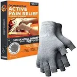 Incrediwear Fingerless Circulation Gloves Arthritis Gloves (Grey,Medium)